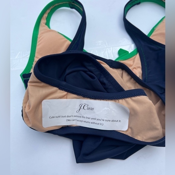 NWT J Crew blue and green cut out with bow one piece swimsuit size XS - Picture 9 of 12